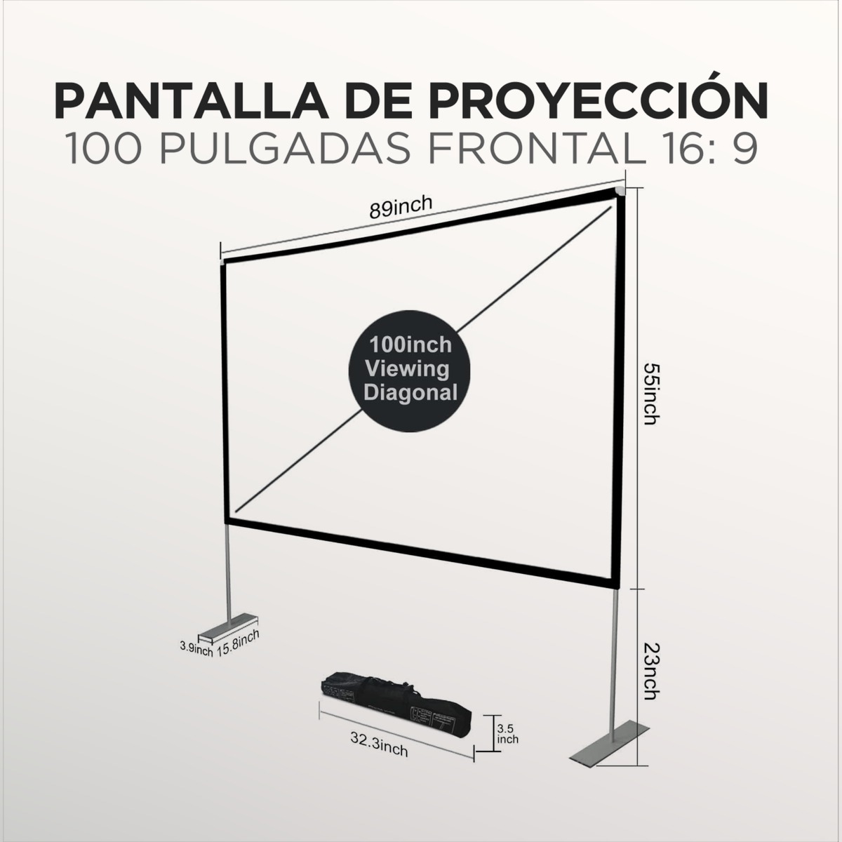 Pantalla de Proyección Portátil 100" 16:9